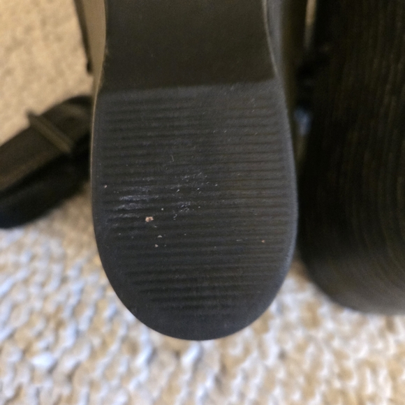 Dansko Vanda Black Pebbled Leather Slingback Peep Toe Wedge Sandals Sz 41 - Picture 9 of 11